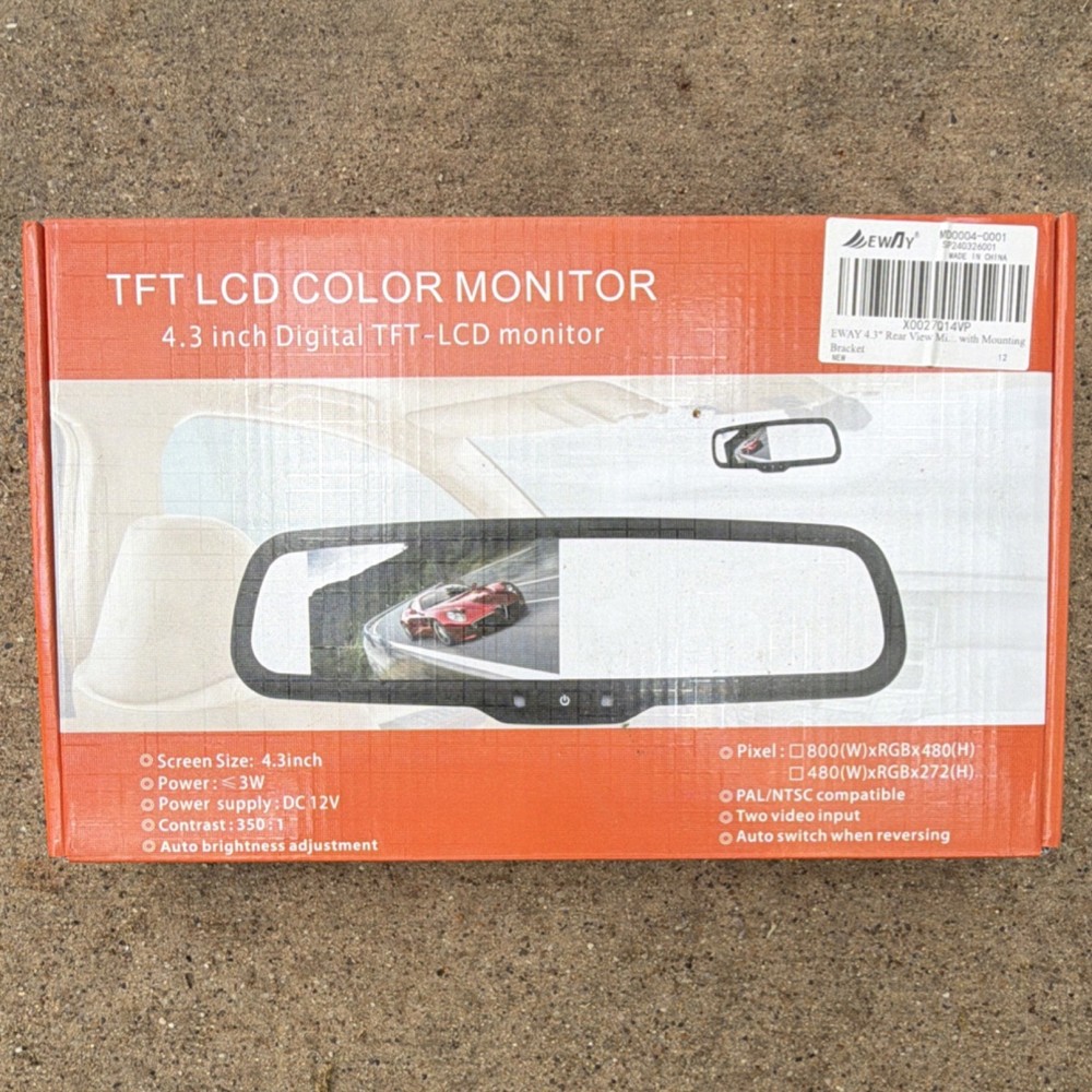 EWAY 4.3″ TFT LCD Rear View Mirror Monitor MD0004-0001 with Mounting Bracket