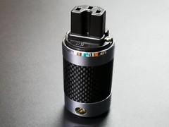1Set US male IEC Female AC Power Plug Carbon Fiber Rhodium Plated connector