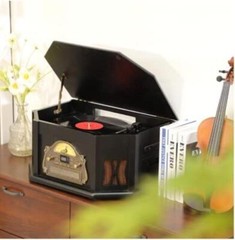 ORCC Bluetooth 3-speed 10-in-1 Record Player CD Cassette Nostalgic Turntable US