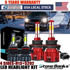 For GMC Yukon 2007-2014 – 6000K White LED Headlight Hi/Lo Beam Fog Light Bulbs