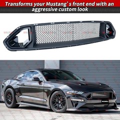 WildWell Mustang Grill For Ford Mustang 2018-2023 Front Upper 2018-2023 Black