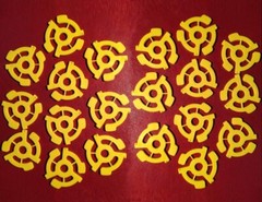 Package of 30 Yellow 45 rpm 7″ Record Plastic Adapter Snap-In Inserts Turntable