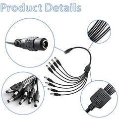 1:4/1:5/1:8 Universal DC Power Splitter Cable Cord 5.5×2.1mm 12V Multi Adapter