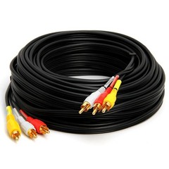 3-RCA Cable 50 Feet Three RCA Video + Audio Cord Composite Cable TV Game Console