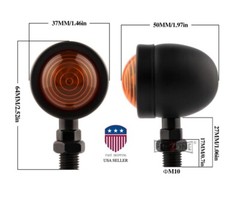 2Pcs Amber Bullet Motorcycle Turn Signal Light Indicator Blinker Lamp