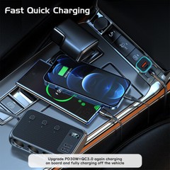 9in1 Car Cigarette Lighter Socket Splitter USB C Fast Charger 3Way Power Adapter