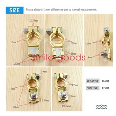 2 Car Battery Terminal Connector Post Positive Negative Heavy Duty Universal