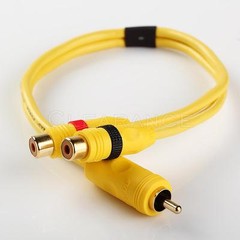 1ft 1′ HIGH PERFORMANCE BLANCED CABLE RCA 1 FT Y-ADAPTER 1 MALE TO 2 FEMALE