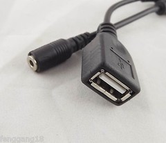 USB 2.0 A Female To 2.5×0.7mm Female DC Tip Power Adapter Converter Cord Cable