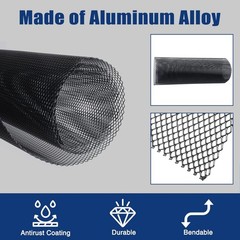 Universal Car Grill Mesh 40″ x 13″, Black-Painted 3 x 6mm Rhombic Hole black
