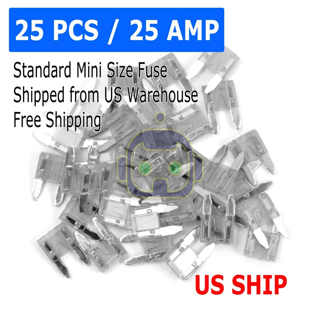 25pc 25 Amp Mini Blade Small Fuse Assortment Auto Car Motorcycle SUV Fuses Kit