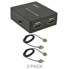 AUKEY HA-H01 1×2-Port HDMI Audio Video1.3b Mini Splitter w/3D & 1080p W 2 Cables