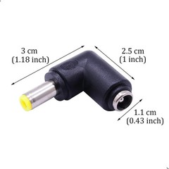 2Pcs DC Power Connector Adapter 90 Degree Angle 5.5mm x 2.5mm Male Plug black
