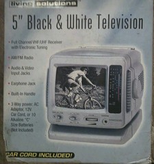 Vintage Living Solutions 5″ Black White Portable TV AM FM Radio NOS ATC-032