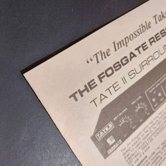 Vintage Fosgate Research 101A Tate II Gatefold Brochure Textured Parchment Rare