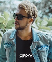 CIFOYA Sunglasses-Men Medium, Black + Ice Blue + Dark + Red + Brown