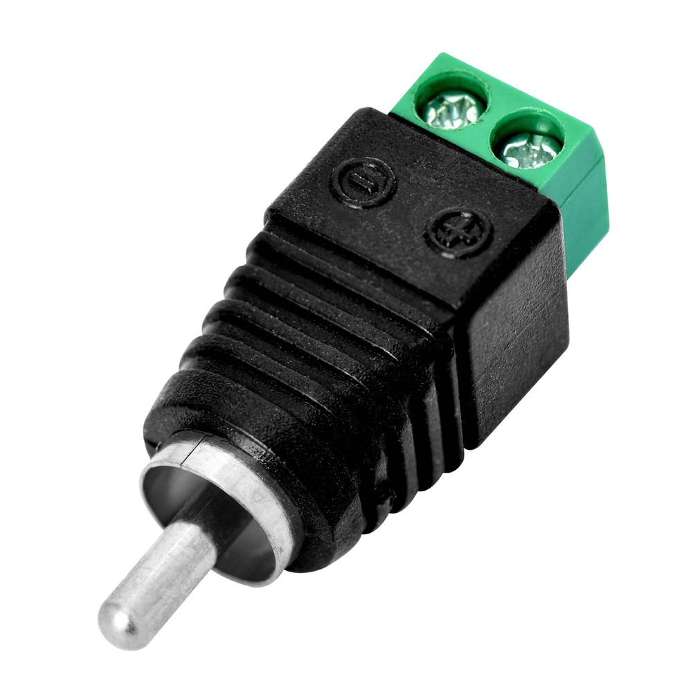 5 Pack Male RCA Socket Plug to Bare Wire 2 Pin Screw Down Terminal Adapter Jack