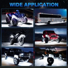 12/16/20/24 Pods Pure White LED Rock Lights, Underglow Underbody Glow Lights Kit