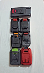 Battery Lot of 7 Open Box 20v 15v 3.5Ah 1.3Ah Rechargeable Lithium Cordless Pack