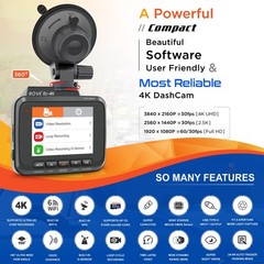 ROVE R2-4K Car Dash Cam Built-in WiFi & GPS [Open Box] with Free Hardwire Kit