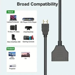 4K HDMI Cable Splitter Adapter 2.0 Converter 1 In 2 Out 1 Male to 2 Female lot