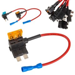 10PC Add-a-Circuit Fuse Tap Adapter Kit w/ Standard & Mini Tap Blade Fuse Holder