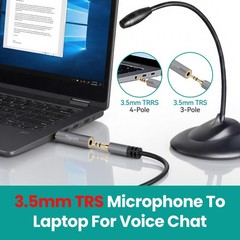 3.5mm TRS to TRRS Adapter 2Pack for Smartphone and Laptop Audio Connection