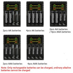 Intelligent Battery Charger 4Slot For AA&AAA NI-CD/MH Rechargeable Batteries Lot