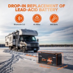 LiTime 12V 230Ah Bluetooth Low Temp LiFePO4 Lithium Battery For RV Marine Solar