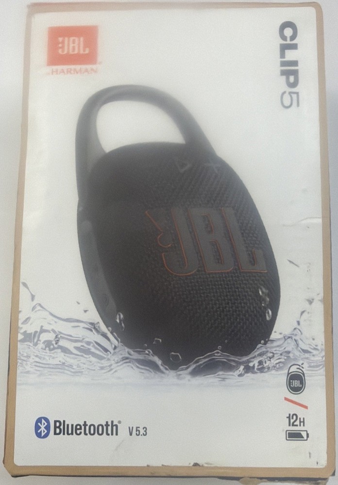 JBL Clip 5 Portable Bluetooth Speaker – Black (box Damage)