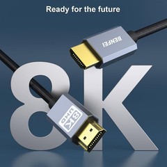 Ultra High Speed Nylon Braided 8K HDMI Cable, 6 Feet, Dynamic HDR Support