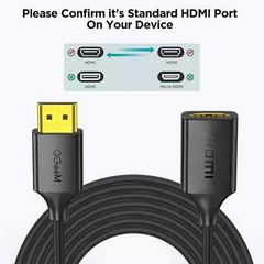 QGeem HDMI Extension Cable HDMI Male to Female Cord 4K 3D HDTV Laptop XBOX PS5