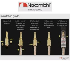 Nakamichi 24k Gold Plated Banana Plug Cable Audio Speaker Wire Connector size4mm