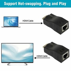 2PCS 4K 1080P HDMI Extender to RJ45 Over Cat 5e/6 Network LAN Ethernet Adapter
