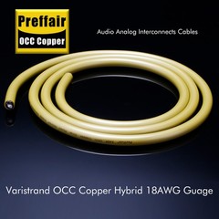 1M Preffair OCC Copper Silver Plated Audio Cable 2Core OD:9.3mm