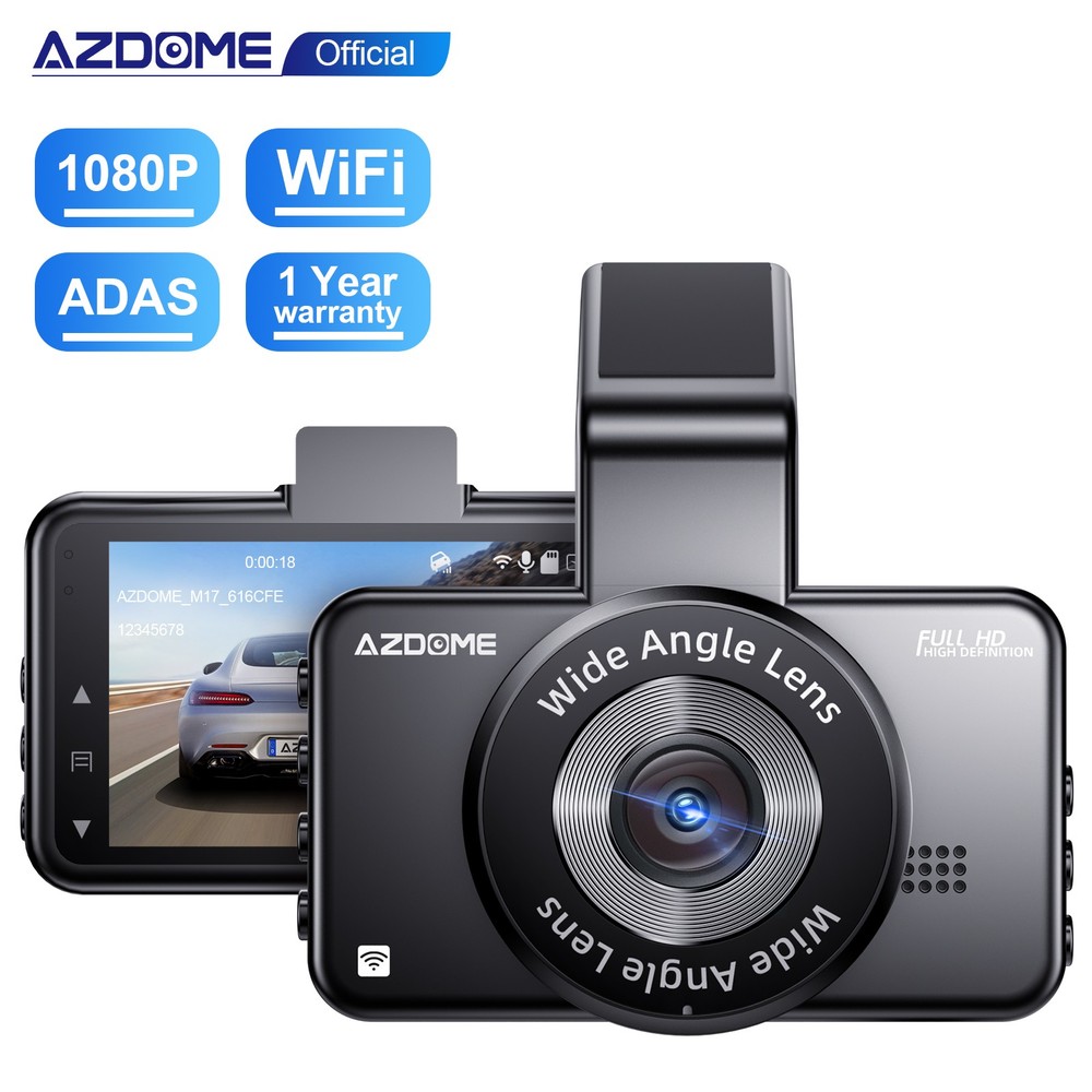 AZDOME 3″ FHD 1080P Dash Cam WiFi ADAS Car DVR Camera APP Park Mode Night Vision