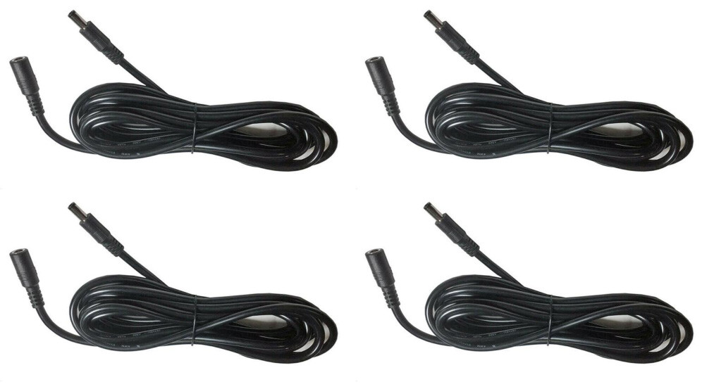 4X DC Power Extension Cord Cable for LED Lighting or Security Camera 10ft 4Pcs.