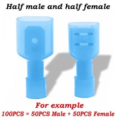 500PC Male Female Insulated Spade Terminal Crimp Quick Disconnect Wire Connector