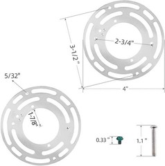 2 Pack Universal Light Fixture Mounting Bracket, 4 Inches Diameter Black 1