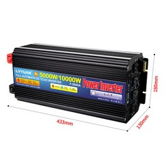 5000W 10000W Power Inverter DC 12V to AC 110V Converter W/ 4 Sockets USB Remote