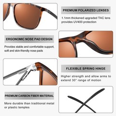 URUMQI 58mm lens width, 145mm arm length, Matte Tortoise Frame / Brown Lens