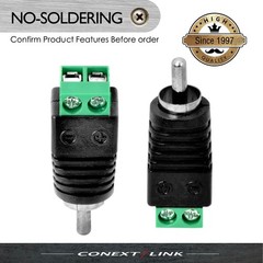 5 Pack Male RCA Socket Plug to Bare Wire 2 Pin Screw Down Terminal Adapter Jack