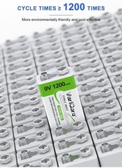 VariCore 1200mAh Rechargeable 9V Batteries USB C 2PCS,9 Volt USB Lithiumion B…