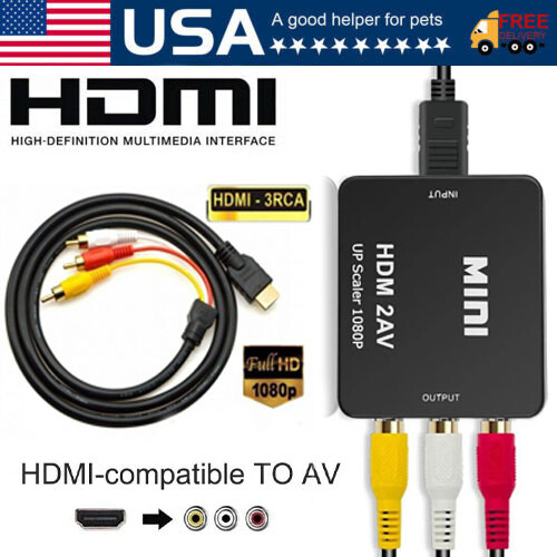 HDMI To RCA AV Adapter Converter Cable CVBS 3RCA 1080P Composite Video Audio
