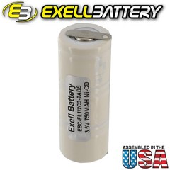 Exell 3.6V 750mAh NiCd Rechargeable Battery w/ Tabs For Flashlight E-Torch