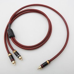 Single RCA Male to 2-RCA Male Gold-Plated Splitter Cable