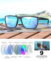 CIFOYA Sunglasses-Men Medium, Black + Ice Blue + Dark + Red + Brown