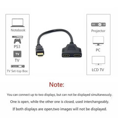 4K HDMI Cable Splitter Adapter 2.0 Converter 1 In 2 Out 1 Male to 2 Female
