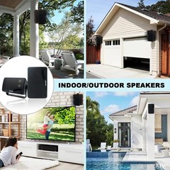 2*Herdio Marine 3.5 Inches Outdoor Speakers Wired 200W 3 Way Wall Mount Speakers