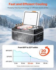 VEVOR Car Refrigerator 21QT/20L Compressor Electric Cooler Freezer 12/24V w/APP